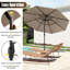 Parasol de patio solaire de 10 pi avec 32 lumières DEL à 3 niveaux d'ajustement de l'inclinaison du dessus ventilé taupe-801259601