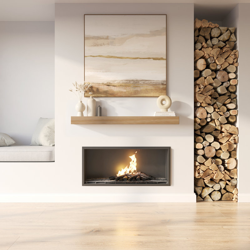 Aged Classic Fireplace Mantel Shelf, 60", Natural Wood
