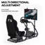 Anman Racing Sim Cockpit with TV Stand & Black Seat Fit for Thrustmaster Logitech G923, Not Include Steering wheel & Wheels & Pedals and Shifter Handbrake 