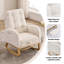 Chaise berçante d'appoint rembourrée à haut dossier avec repose-pieds et poche de rangement pour le salon-128965950