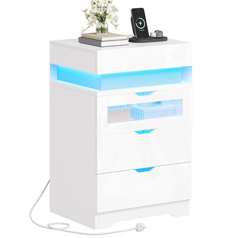 45cm W Manufactured Wood Bedside Table