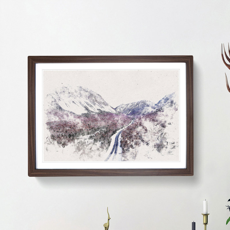 The White Mountains of New Hampshire - Picture Frame Painting Print, 62cm H x 87cm W x 2cm D, Walnut Framed