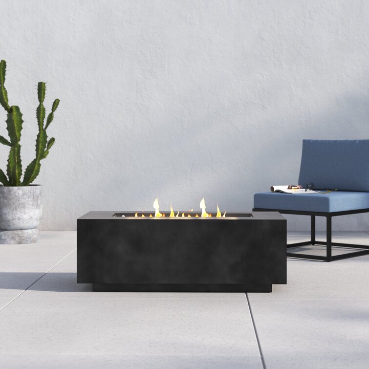 Offset Convertible Aluminum Rectangle Fire pit Coffee Table 42 x 30, JR  Home