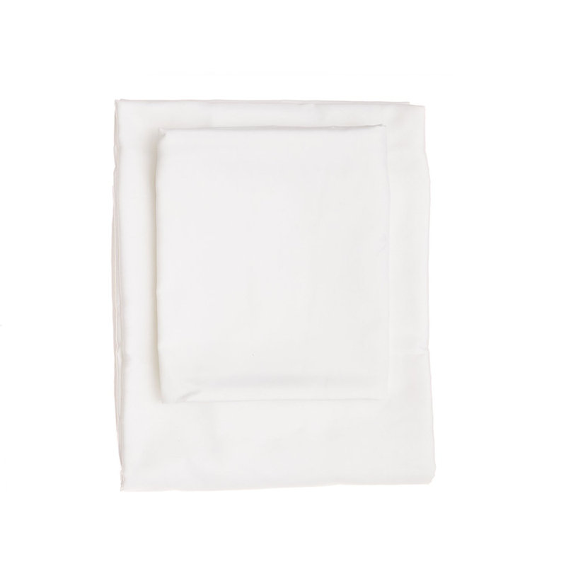 Arev 100% Cotton Fitted Sheet, White, 71" x 89"