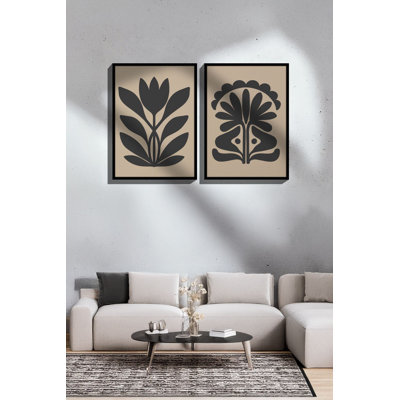 Élégantes peintures décoratives en panneau de fibres à densité moyenne (2 pièces), cadre en bois massif, 13,0 x 19,0 pouces | 100% panneau de fibres à densité moyenne, impression numérique | Parfait pour les amateurs de décoration intérieure et d'art