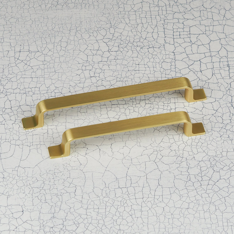 Strap Style Bar Handles in Multiple Finishes, 128mm, Brushed Brass