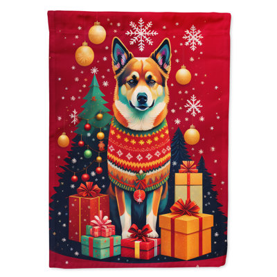 Drapeau de maison de Noël en polyester double face H 40 po x l 28 po