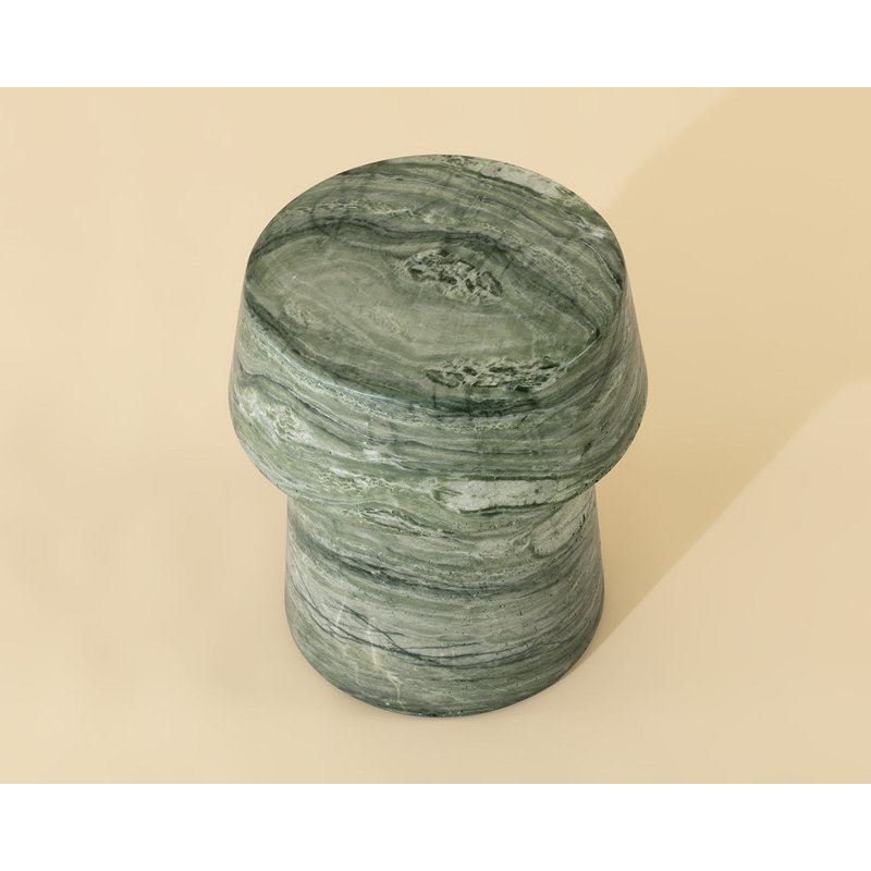 Brie Outdoor Round Side Table, Green