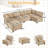 Sectional Sofas | Modern 6-Seat U Shaped Modular Convertible Couch for Living Room | khaki | Corduroy-1386294858