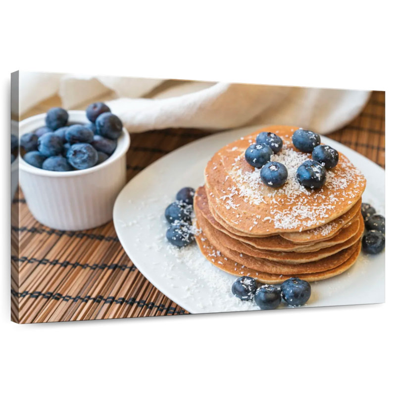 Yarlin Pancakes With Blueberries, 8" H x 12" W
