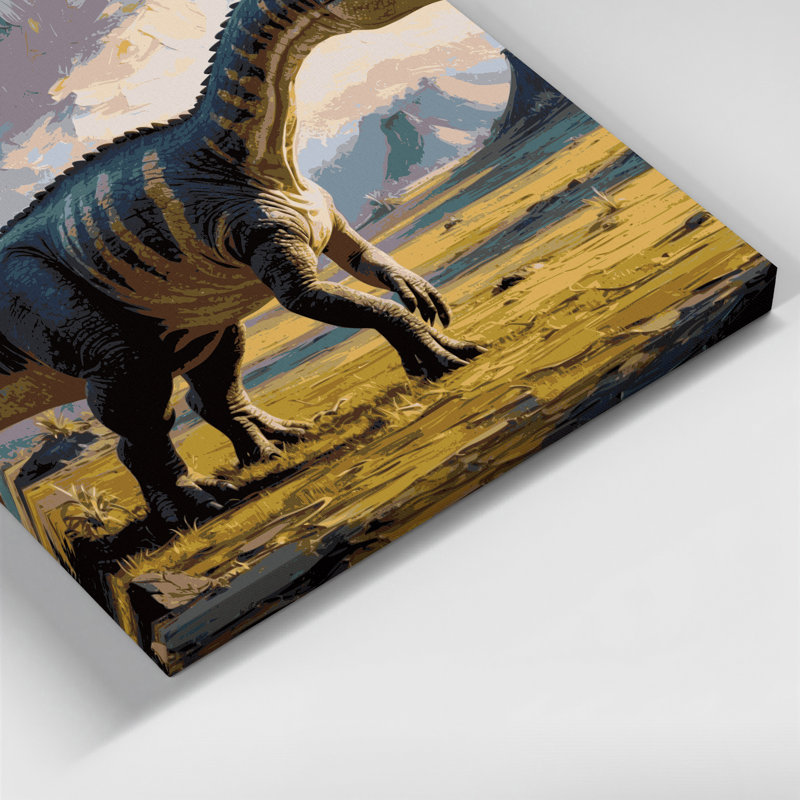 «Dinosaur Saltasaurus», art mural sur toile noire, H 11 po x l 14 po