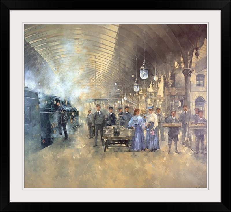 «Yoshida York Rail Station» par Peter Miller, reproduction d'art, H 43 po x l 48 po x P 1,5 po, Toile