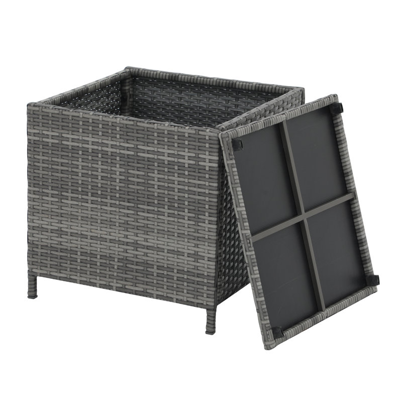 Table d'appoint en osier Caimin, gris