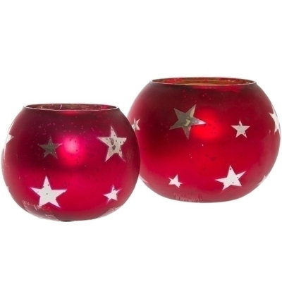 2 Piece Glass Wall Tealight Holder Set
