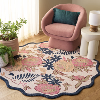Laine touffetée à la main Jardin; Tapis d'intérieur floral en coton