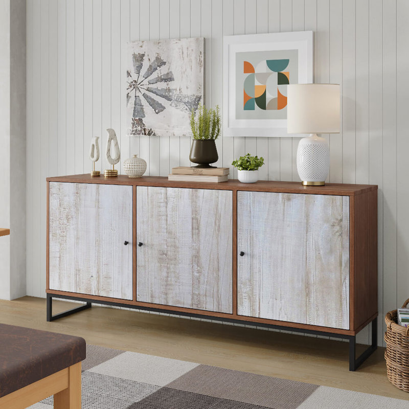 Doppo 63" Wide Pine Wood Sideboard