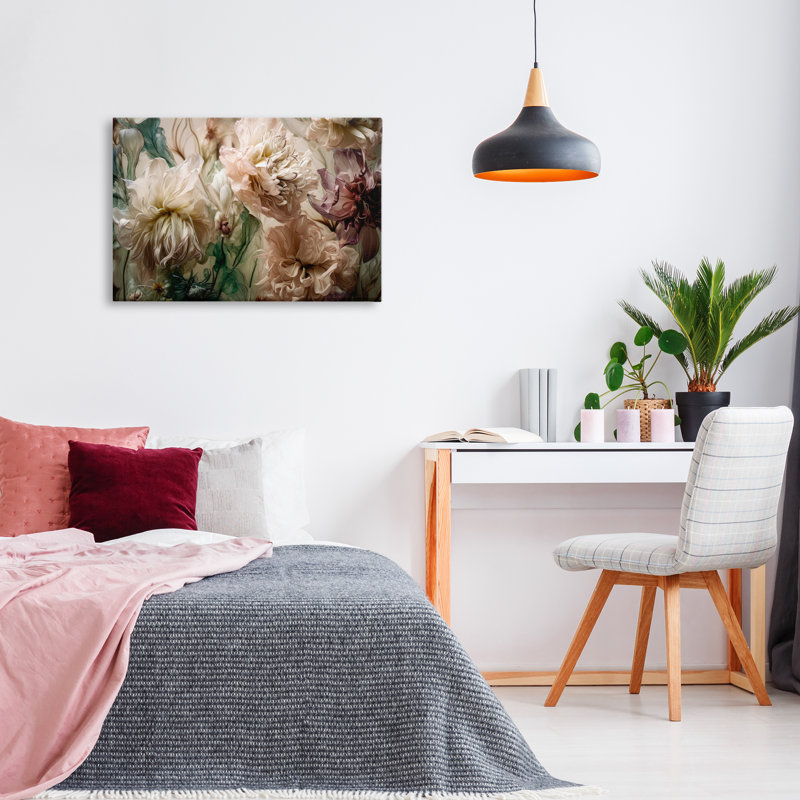 Art mural sur toile Blush Toned Flowers par Incado, H 20 po x l 30 po