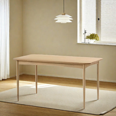 Creamy style solid wood red oak dining table