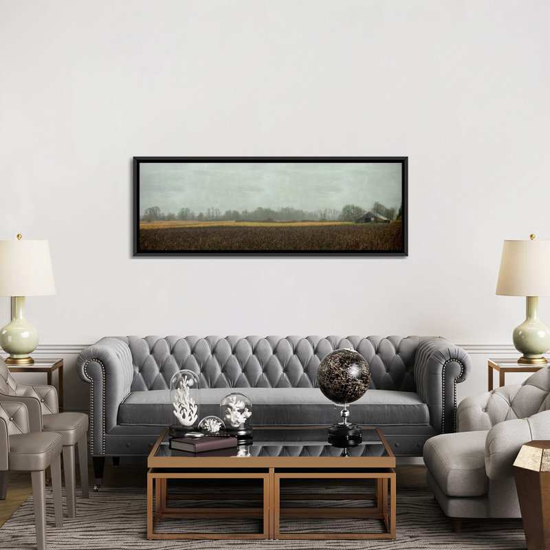 « rustique grange on a dayy day », reproduction d’impression sur toile, H 9 po x l 12 po x P 36 po, Toile avec cadre noir