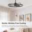 Ventilateur de plafond de 71 cm avec lumière et télécommande, ventilateur de plafond moderne noir à DEL pour chambre à coucher, moteur à courant continu écoénergétique, ventilateur moderne-1808376395-1808376393