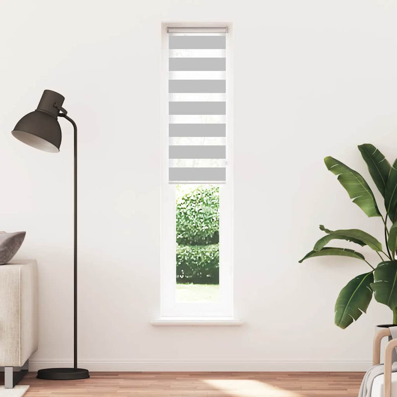 George Oliver Zebra Blind Polyester, 45cmW x 200cmL, Light Grey