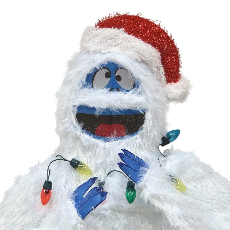 48-Inch White LED Bumble Christmas Yard Ornament with Multicolor Lights