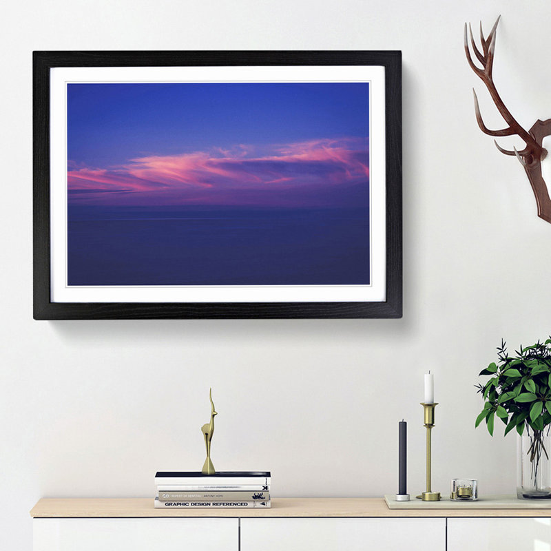 Light Clouds - Picture Frame Photograph Print, 36cm H x 48cm W x 2cm D, Black Framed