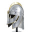 Sculpture Alemanno Cole et casque en fer