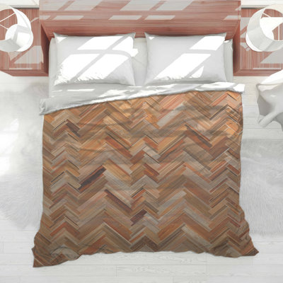 Wood Chevron Parquet Comforter