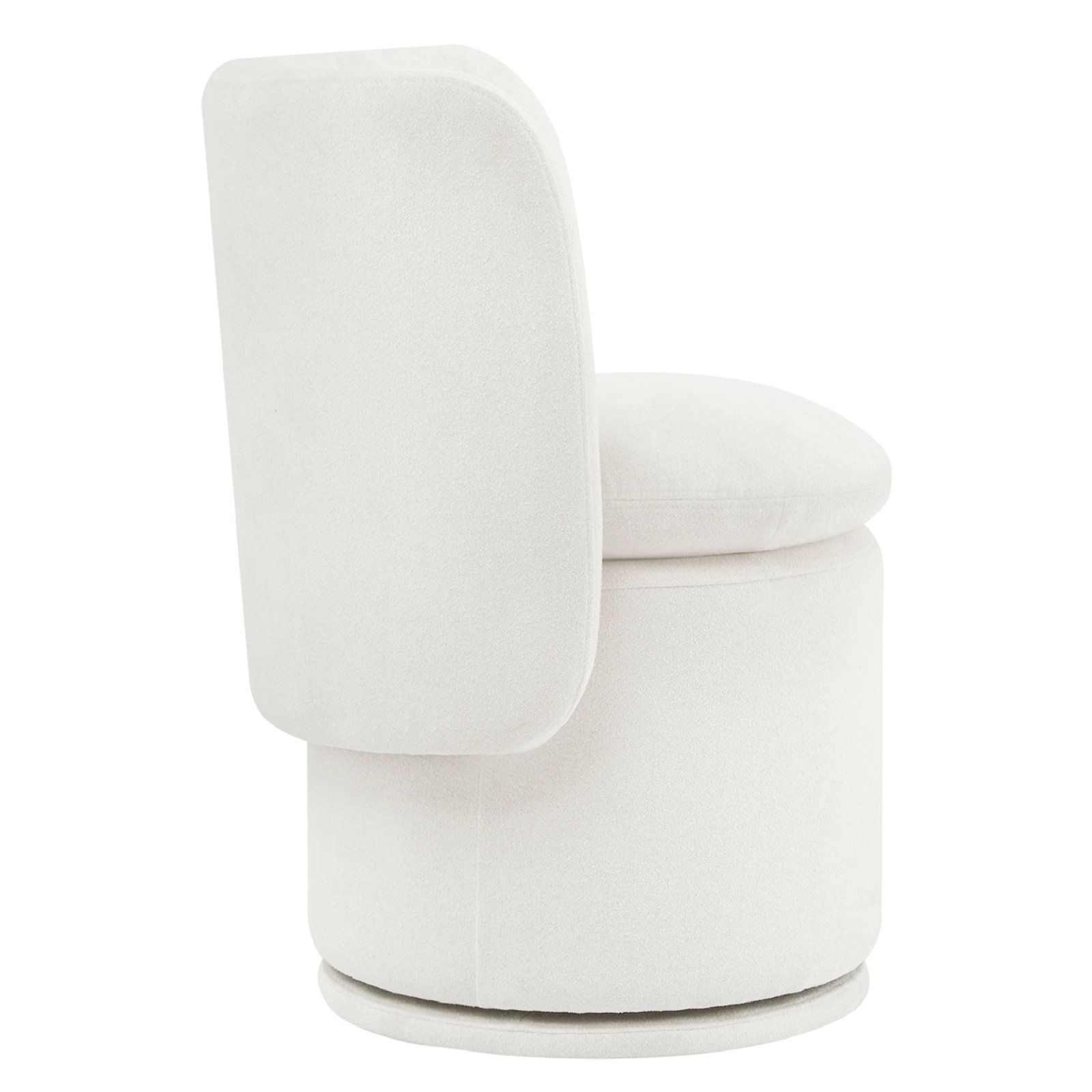 Adrielle Swivel Upholstered Barrel Chair, Linen Elite Ivory