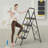 4 Step Ladder,Metal ladder,Folding Step Stool Pass 800 lbs Load Testing,Library Ladder,Decorative Kitchen Step Ladder