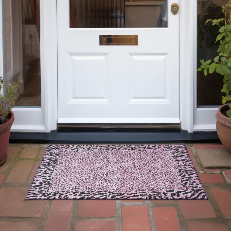 Machine Washable Indoor/Outdoor Claudian ACN1230 Pink Rug
