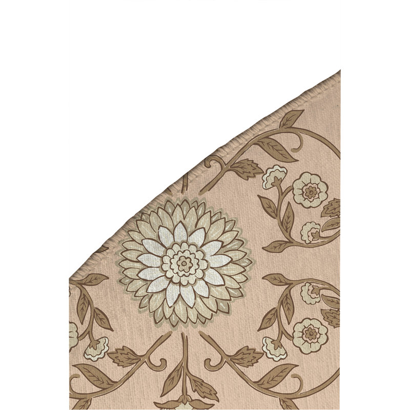 Tapis d'extérieur antidérapant Ezimea, Rosé, Rond 60 po x 60 po