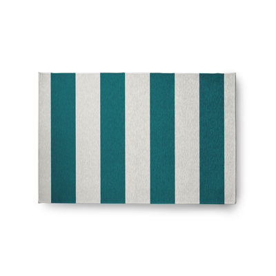 Tapis bleu sarcelle / blanc Lucene
