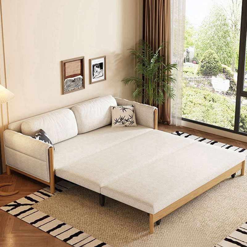 Canapé-lit en lin beige, 51.18"W*33.86"D*30.71"H