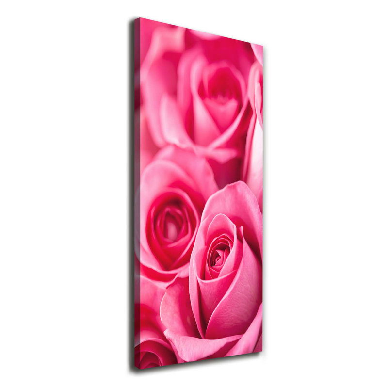 Pink Roses - Wrapped Canvas Print
