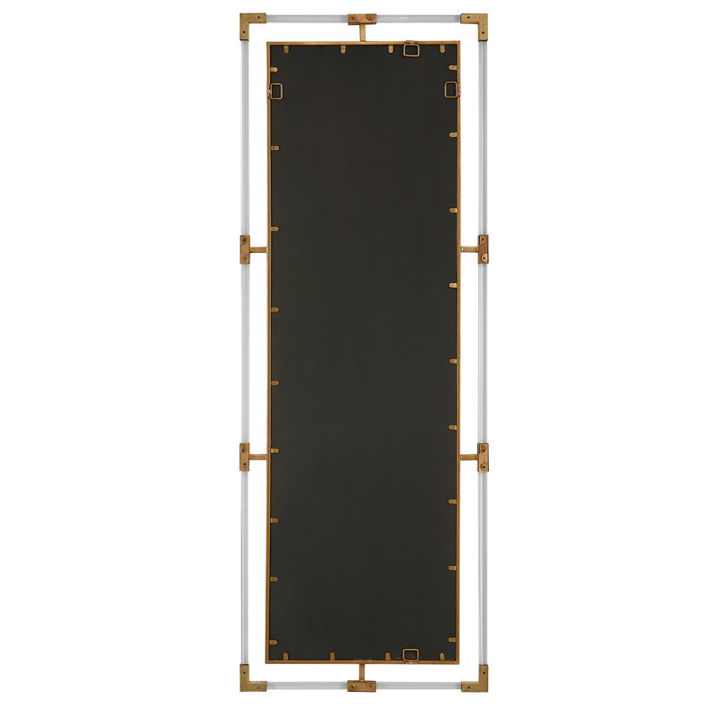 Gold and Clear Acrylic Rectangular Wall Mirror