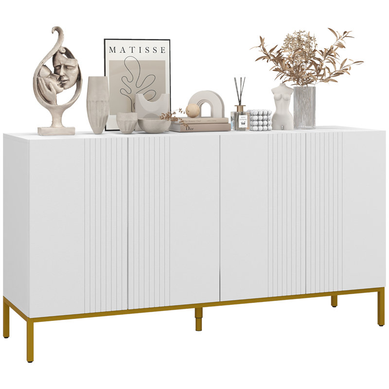 Buffet avec tablettes réglables, portes à fermeture en douceur
