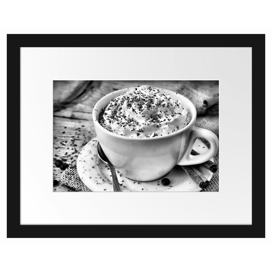 Gerahmtes Poster Kaffee mit viel Creme