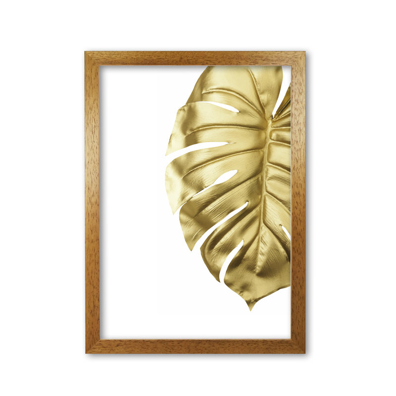 Monstera - Print, Honey Oak Frame, 42 cm H x 30 cm W x 5 cm D