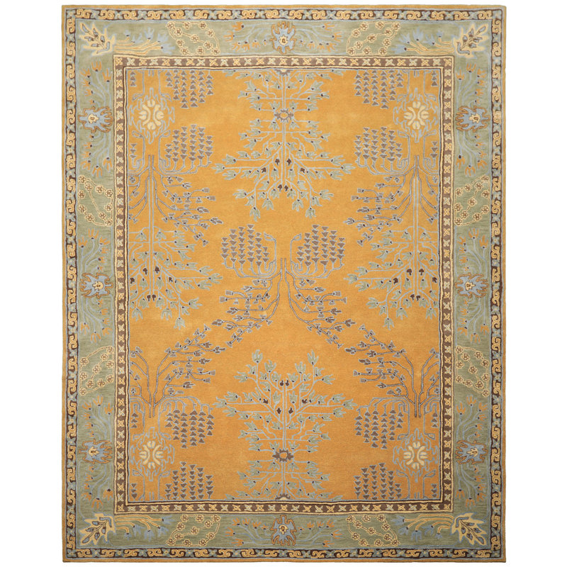 Tapis multicolore en laine touffeté à la main or et artisanat / Mission Donegal, Rectangle de 5 pi x 8 pi