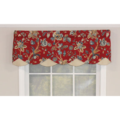 Cotton Blend Floral Scalloped Window Valance