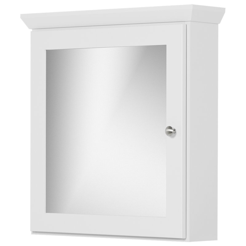 Armoire à pharmacie à fixation murale Simplicity, Blanc satiné, Droite, H 27 po x l 24 po x P 6,5 po