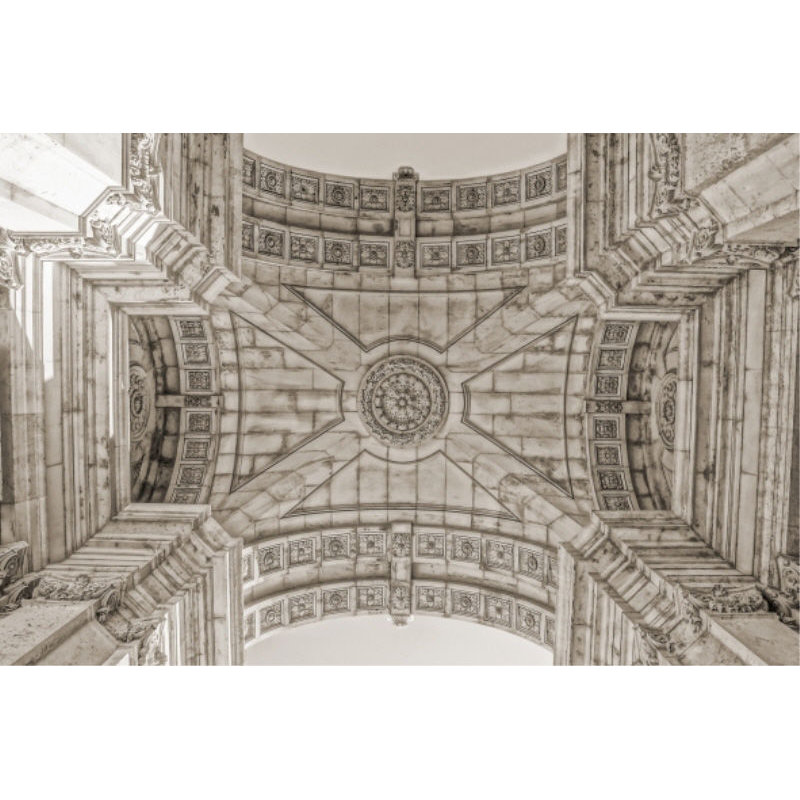 Looking Up In Lisbon Print by Sofia Fox, Glass Coat, 24" H x 36" W x 1.5" D