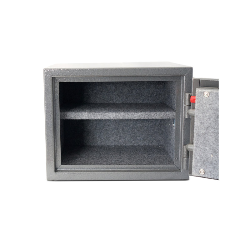 Coffre-fort de rangement pour petit bureau - acier, 12,12 po Profondeur, 14,94 largeur, hauteur, 46,35 lb, boîte grise profonde, large, haut,