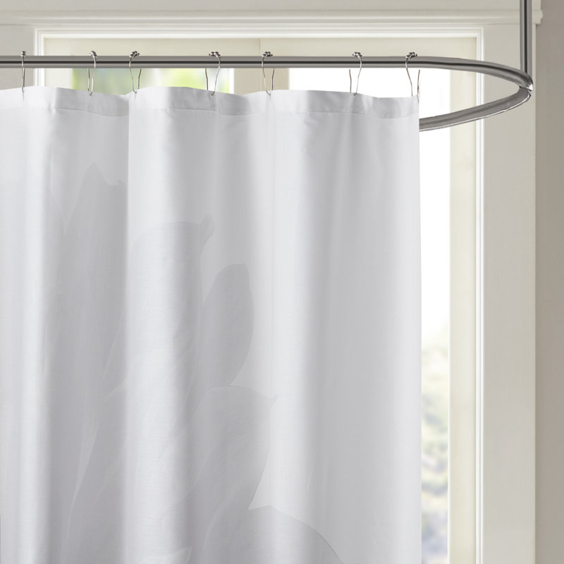 Rideau de douche Norah, Blanc / gris