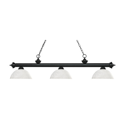 Luminaire suspendu linéaire à 3 lumières pour table de billard Chevelle