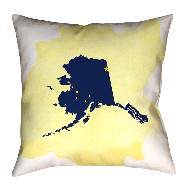 Drapeau de l’Alaska Katelyn Smith, Polyester / bourre en polyester - intérieur, 28 po x 28 po