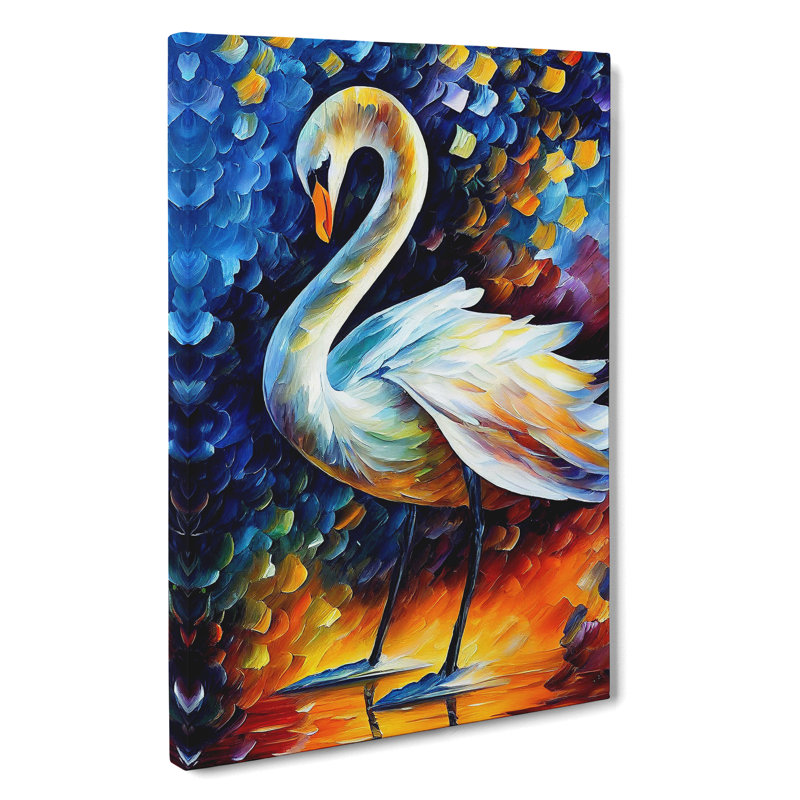 Swan Portrait No.6 - Wrapped Canvas, 50cm H x 35cm W x 3cm D