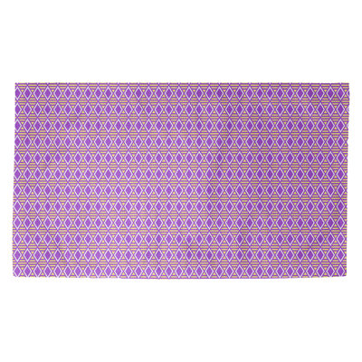 Tapis de couleur rose diamants géométriques Avicia